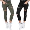 Pantalones lápiz nuevos de comercio exterior europeo de eBay, los más vendidos de verano, pantalones rotos, leggings para mujer, fabricantes en stock