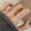 Anillo de Estrella Mate Estilo Coreano de Plata Pura S999 para Mujer, Diseño de Nicho, Estilo Simple Ins, Anillo Versátil y Apilable