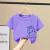 Camiseta de Manga Corta para Niña Verano 2026 Nuevo Estilo Top de Dibujos Animados para Niñas Mayores Camiseta Casual de Manga Media de Verano para Niños