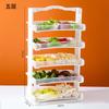 Estante para alimentos, olla caliente, restaurante, plato de comida, estante de almacenamiento comercial de múltiples capas, estante para barbacoa, cocina, estante para verduras de madera maciza