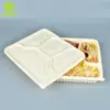Lonchera de Grado Alimenticio, Plato Dividido, Plato de Cinco Compartimentos, Caja de Empaque para Llevar, Vajilla de Comida Rápida, Lonchera Bento, Caja de Comida Dividida
