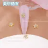 Popular en línea popular joyería para uñas chapada en oro circonita gota de agua joyería para uñas de alta gama exquisita estrella Luna diamante para uñas al por mayor