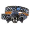 Cinto Caveira Strass Masculino e Feminino Estilo Europeu e Americano Cinto Feminino Cinto Estampado Estilo Jeans Cinto para Exterior