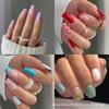 96 Piezas de Uñas Postizas para Adultos Acabadas Nuevo Estilo Dulce Puro Florales Removibles Arte de Uñas Transfronterizo