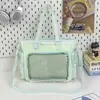 Bolsa de Dolor de Encaje de Lunares Suave y Linda Adorno de Encaje Dulce Japonés Corazón Femenino Bolso de Hombro para Compras Diarias