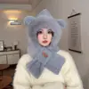 Gorro Cálido de Invierno para Ciclismo al Aire Libre para Hombre con Forro de Felpa, Cortavientos, Resistente al Frío, Engrosado, con Polaina para el Cuello Integrada, Gorro de Felpa con Capucha para Mujer