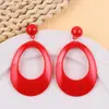 Pendientes de moda exagerados, pendientes de acrílico con forma de gota hueca, pendientes vintage de color, joyería europea y americana para mujer.