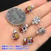 Plata pura s999 Azul Quemado Pegamento Moneda de Cobre Tortuga Cuentas Separadas Cuerda Trenzada para Mano Pulsera Collar Accesorios DIY Hechos a Mano