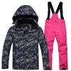 Nuevo traje de esquí para niños, conjunto de dos piezas de esquí cálido y grueso para exteriores para niños y niñas