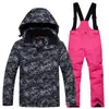 Nuevo traje de esquí para niños, conjunto de dos piezas de esquí cálido y grueso para exteriores para niños y niñas