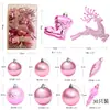 Decorações de Bolas de Natal em Estoque, Pacote de Presente com Bolas Brilhantes, Decorações de Janela, Bolas Penduradas Pintadas, Conjunto de 30 Peças, Enfeites de Árvore de Natal