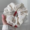 Novo Scrunchie de Verão Estilo Coreano com Renda e Babados, Laço, Elástico de Cabelo de Tecido, Acessório de Cabelo Floral Fresco e Doce para Mulheres