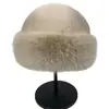 Gorro de Invierno Grueso de Felpa Transfronterizo en Stock con Ala Grande, Piel Sintética de Visón, Piel de Zorro, Gorro Mongol Cálido y de Moda para Mujer
