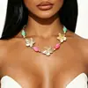 Collar con Colgante y Pendientes de Metal Estilo Transfronterizo Plumeria, Moda Vintage Exquisitos Accesorios de Lujo Ligero de Gama Alta para Mujer