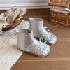 Botas de Cuero para Niñas 2026 Otoño Nuevo Estilo Punta Dividida Lazo Retro Botines Cortos Estilo Coreano Versátil Estilo Ballet Botas Martin