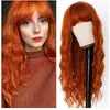 Perucas de Moda Europeias e Americanas, Cabelo Longo Cacheado Prata-Cinza Feminino com Franja, Peruca de Fibra Sintética de Alta Temperatura, Estoque Pronto do Fabricante