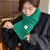 Bufanda de Punto de Color Sólido para Mujer Temporada Otoño Invierno Estilo Coreano Cuello Redondo Lana de Estudiante Versátil Cálida Gruesa Snood Pareja de Moda
