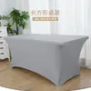 Funda Elástica para Mesa de 4FT6FT Negra y Blanca Cubierta para Mesa de Cóctel de Bar Actividades de Boda al Aire Libre Mantel Elástico Rectangular