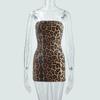 Comércio Exterior Transfronteiriço feminino 2025 novo sexy hot girl estampa de leopardo lantejoulas tubo para o peito justo curto vestido de quadril atacado
