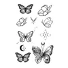 Adesivos de Tatuagem Estilo Medieval Herbal Borboleta Padrão Pequeno para Homens e Mulheres, Tatuagens Modernas e de Alta Qualidade, À Prova d'Água, Resistentes ao Suor e de Longa Duração