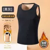 Chaleco térmico de lana de camello engrosado, forrado de forro polar para hombre, otoño e invierno, sin mangas, moldeador, capa base, generador de calor, adelgazante y resistente al frío
