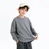 Camiseta Cálida de Manga Larga Estilo Coreano Otoño e Invierno Nueva para Niños, Camiseta Gruesa Lisa de Color Sólido para Niños, Camiseta Base para Niñas