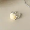 Anillo Nuevo de Nicho Estilo Coreano de Lujo Ligero, Anillo Ancho Vintage de Nicho, Anillo Abierto Ajustable Versátil Personalizado para el Dedo Índice