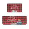 Tapetes de Natal Transfronteiriços, Tapetes de Cozinha Domésticos Absorventes, Conjunto de Duas Peças de Tapetes para os Pés Resistentes a Manchas, Tapetes para Porta de Entrada