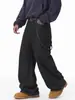 Jeans de Mezclilla Trendy Estilo Americano Original Han Lu con Pliegues en la Rodilla, Pantalones Largos Casuales Retro Holgados para Otoño.