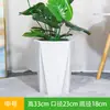 Maceta de cerámica de gran diámetro y alta apariencia con platillo, diseño blanco simple, adecuada para sala de estar, engrosada para plantas verdes