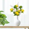 Esquejes de Limón Artificial Decoración Popular de Amazon Fruta de Limón Individual Planta Verde Enredadera de Limón Artificial de Espuma Racimo