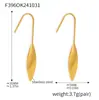 Novos Brincos Assimétricos de Ouro 18K em Formato de Gota com Gancho de Orelha Estilo Ins Acessível Luxo Retrô Simples Brincos Femininos de Alta Qualidade Atacado