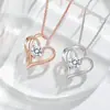 Moda Desejo Transfronteiriço Novo Colar com Pingente de Coração Duplo Feminino Europeu e Americano Acessórios de Casamento Dia dos Namorados