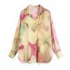 Comercio Exterior Primavera Europea y Americana Estilo Europeo y Americano Moderno y Elegante Solapa Manga Larga Abotonadura Sencilla Camisa Estampada para Mujer 2473125