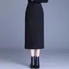 Falda midi estampada, ajustada al cuerpo, para mujer, nueva colección otoño/invierno 2026, de cintura alta, con abertura, elegante, estilo vintage, mezcla de lana, corte recto