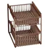 Estante de Almacenamiento para Fregadero de Cocina Cajón Extraíble para Especias Plato Cesta Deslizante Estante de Almacenamiento Multifuncional Capas Generales del Gabinete
