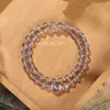 Pulseira de Pedra da Lua Natural Cinza para Mulheres, Pulseira Exquisita de Contas de Cristal, Luxo Leve, Nicho e Delicada