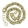 Cadena decorativa ins hiphop europea y americana ancha para hombre y mujer con diamante círculo ovalado tridimensional colgante de collar de bambú