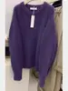 Suéter de mohair morado de cuello redondo para mujer, Dongdaemun coreano, tejido de punto pullover otoño/invierno 2026, top de lana suave y acogedor