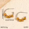 Aretes de Acero Inoxidable, Color Dorado, Sensación de Alta Gama, Aros Estilo Ins, Electrochapados, No se Desvanecen, Clavos para Orejas de Acero de Titanio, Joyería Transfronteriza