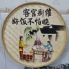 Arte de Parede de Cesta de Bambu Pintada à Mão, Decoração de Cesta Pintada à Mão, Placa, Placa de Porta, Restaurante, Casa de Fazenda, Pintura de Decoração de Parede de Fazenda