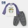 Conjunto de Roupa de Outono para Meninos: Camiseta de Manga Longa e Calça Casual para Crianças, Bebês e Recém-Nascidos. Calça Longa da Moda e Top de Base