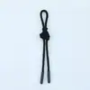 Nó Mandala de Cor Sólida com Ponta de Borracha, Cordão Decorativo com Pingente de Algodão Reciclado 13cm, Pingente de Chaveiro Tecido à Mão