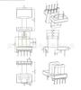 Transformador de alta frecuencia EE13 esqueleto de baquelita calibre de seguridad horizontal fila 5+2 distancia 16.5mm ensanchado unilateral HXB-1310