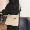Bolsa de Hombro de Lona para Estudiantes al por Mayor Se Puede Usar en Ambos Hombros Cruzada Diagonalmente Bolso Tote para Clase Gran Capacidad Bolso Nuevo de Lona Pana