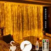 Luz de cortina de fio de cobre USB atacado Luzes de LED com controle remoto Decoração Luz de feriado de Natal Atmosfera de quarto de menina Luz colorida