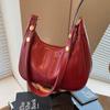 Bolsas de Mujer Transfronterizas 2026 Nueva Versátil Bolso de Axila Cuero de Cera de Abeja Tendencia Alta Calidad Textura Bolso de Hombro Bolso Cruzado