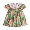 Vestido Infantil Estilo Coreano Bordado de Cereja Gola Boneca Meninas Verão 2026 Manga Curta Doce Vestido Princesa Infantil