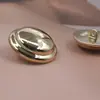 Sombrero de paja simple francés botón de metal chaqueta de traje para mujer botón de abrigo de lana cárdigan hebilla de moda sólida brillante