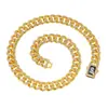 Hiphop personalidad para hombre cadena cubana de diamantes completos popular europeo y americano hipster diamantes completos estilo hip hop collar de joyería con hebilla de resorte
